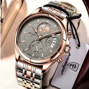 POEDAGAR 802 Watch - Silver Rose Gold