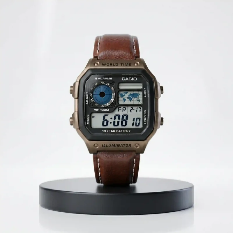 CASIO AE-1200WHL-5AV - Rose Gold Brown Strap