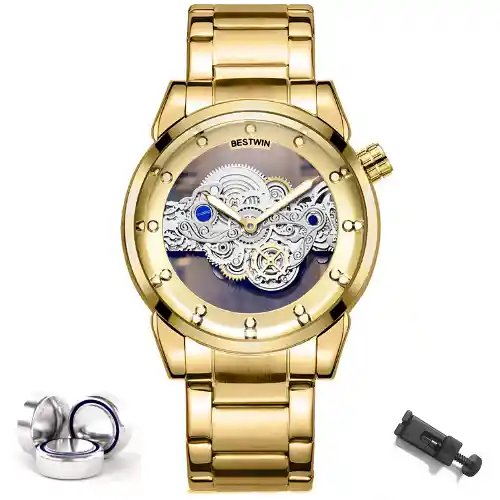 BESTWIN BW911 Mens Quartz Watch - Full Gold - Image 2